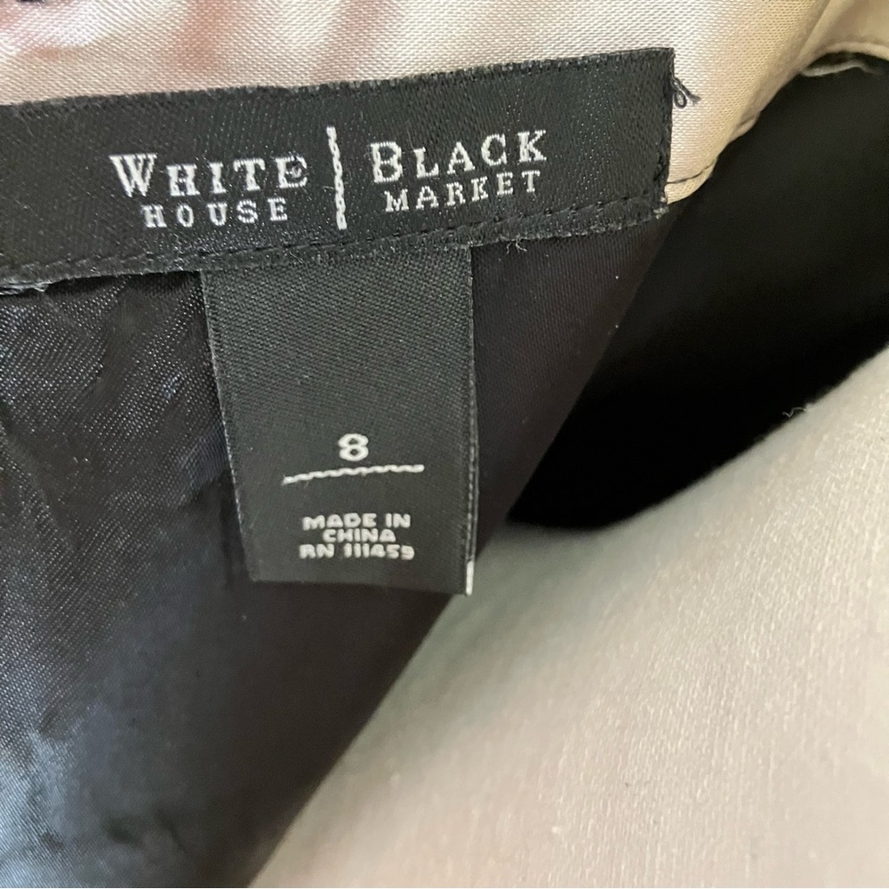 White House Black Market Strapless Satin Cocktail Dress.  Size 8 - Picture 9 of 9